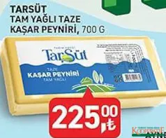 TARIM KREDİ TARSÜT TAM YAĞLI TAZE KAŞAR PEYNİRİ 700 G fiyat ve kampanya bilgisi